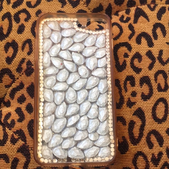 Pink &White Crystals covered iPhone Cover 6” Long - Picture 8 of 9